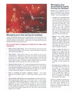 Cover photo for Managing Your Time During the Holidays