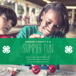 Cover photo for Summer Fun 2021 - Person County 4-H