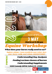 Flier with horse picture announcing workshop
