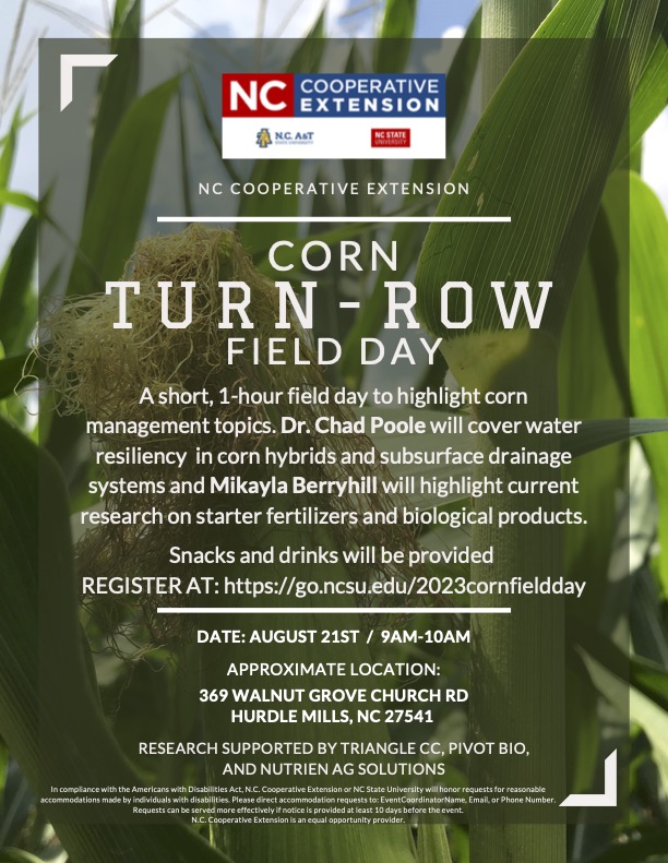 Corn Turn Row Field Day poster