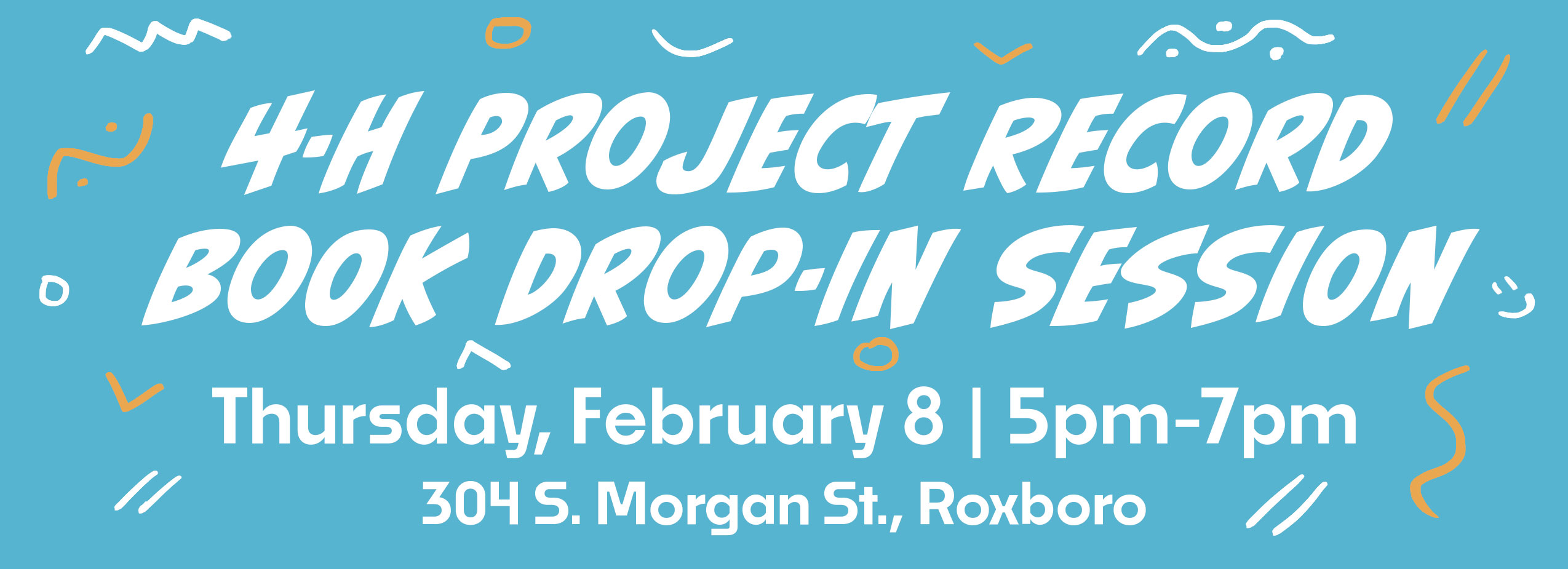 Project Record Book Drop-In Session Thursday Feb 8 from 5 p.m.-7 p.m.